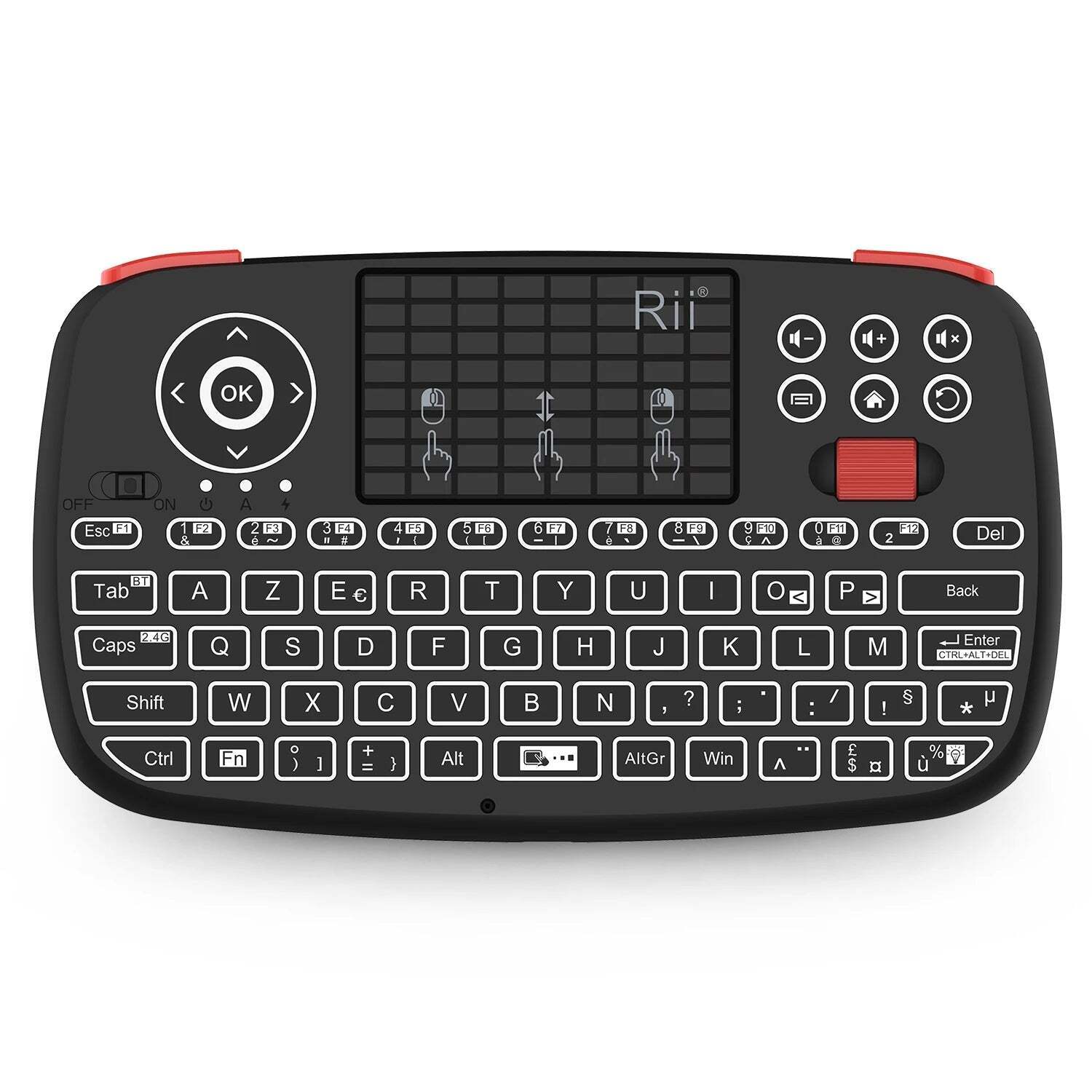 Rii i4 Mini BT Wireless Keyboard With Touchpad 2.4GHz Backlit Mouse