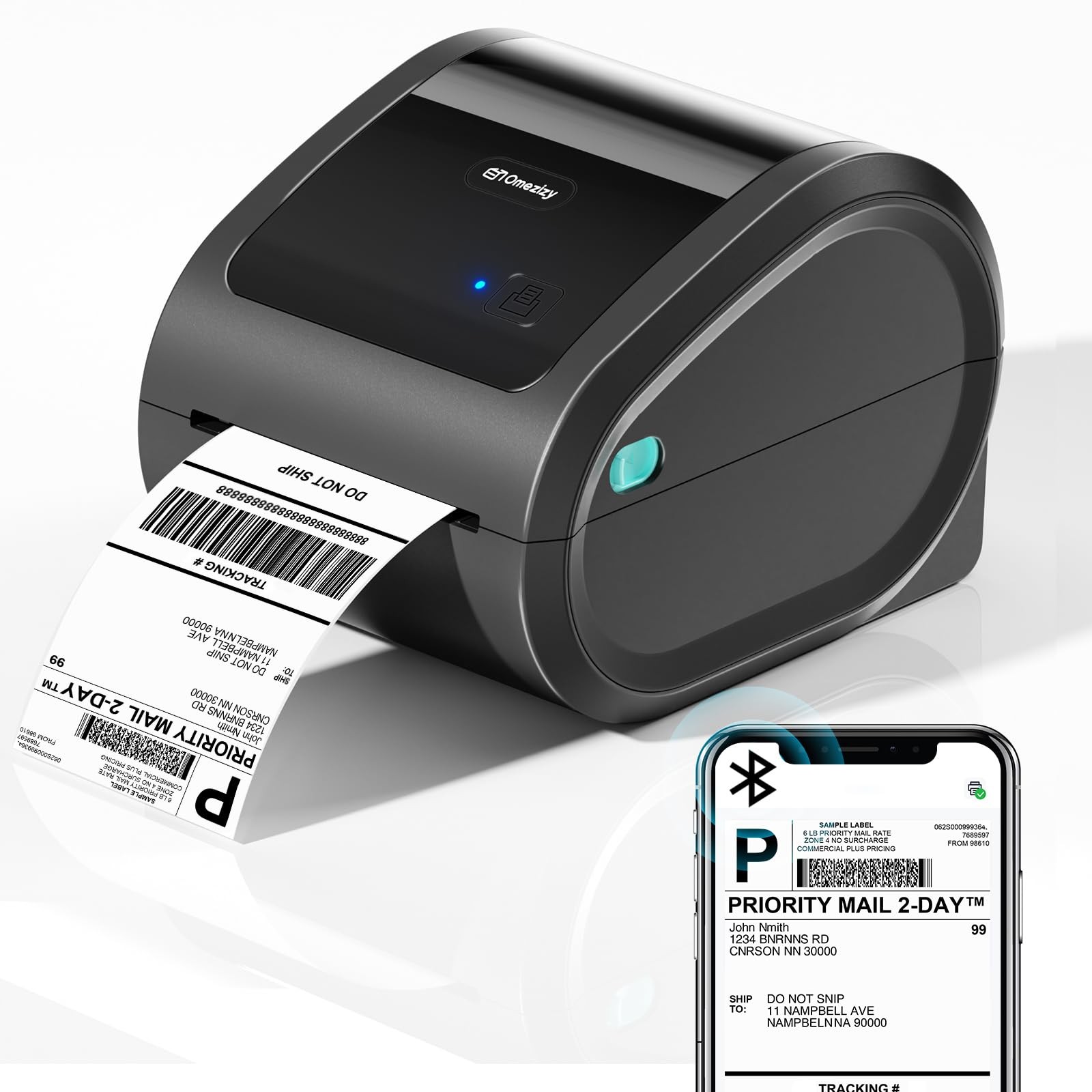 Bluetooth Thermal Label Printer 4x6 - D520BT Thermal Shipping Label Printer for