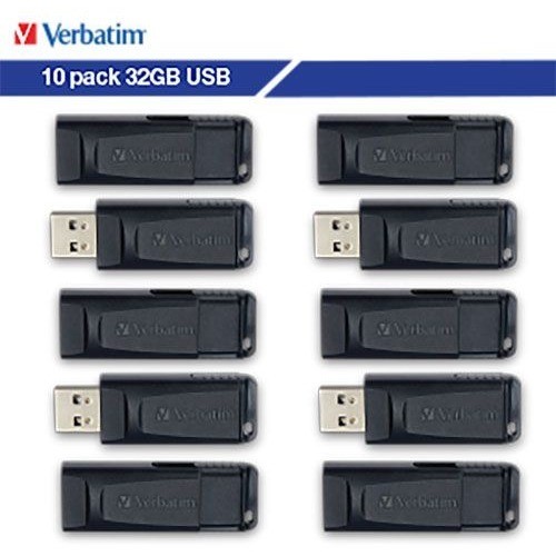 Verbatim 32GB Store 'n' Go USB Flash Drive - 10pk Business Bulk - Black 70893
