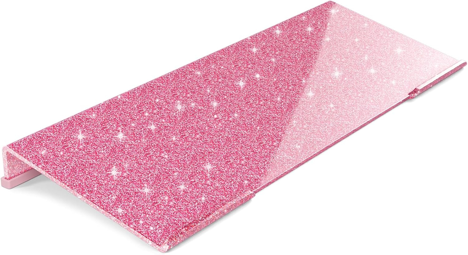 Ergonomic Computer Keyboard Stand - 17 Inch Glitter Pink Acrylic Keyboard Riser