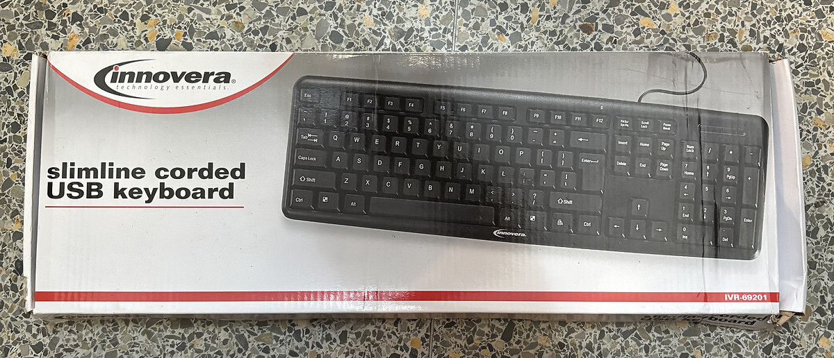 Innovera Keyboard Slimline Corded USB Computer Keyboard Black IVR-69201