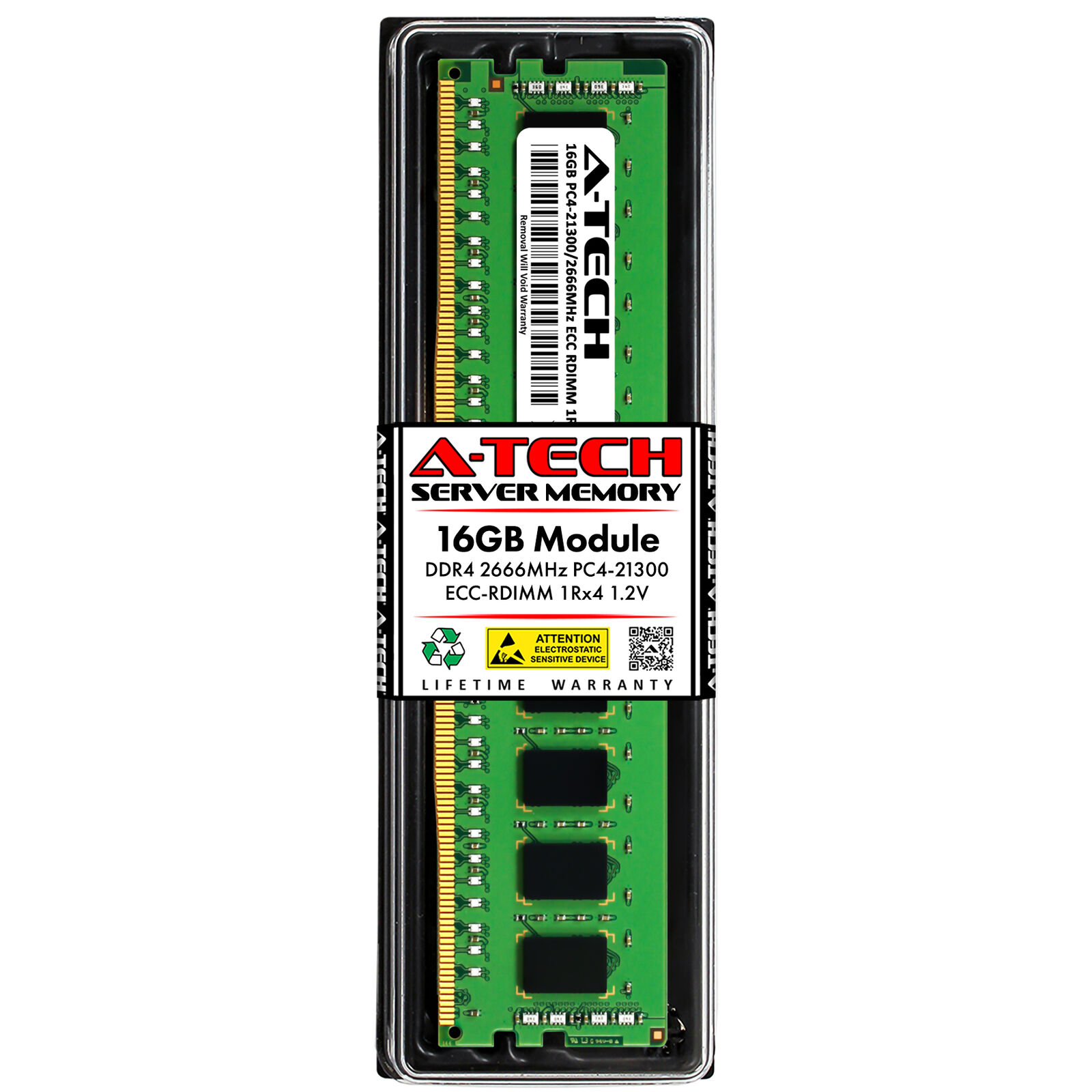 A-Tech 16GB 1Rx4 PC4-21300R DDR4 2666MHz ECC REG 288-Pin RDIMM Server Memory RAM