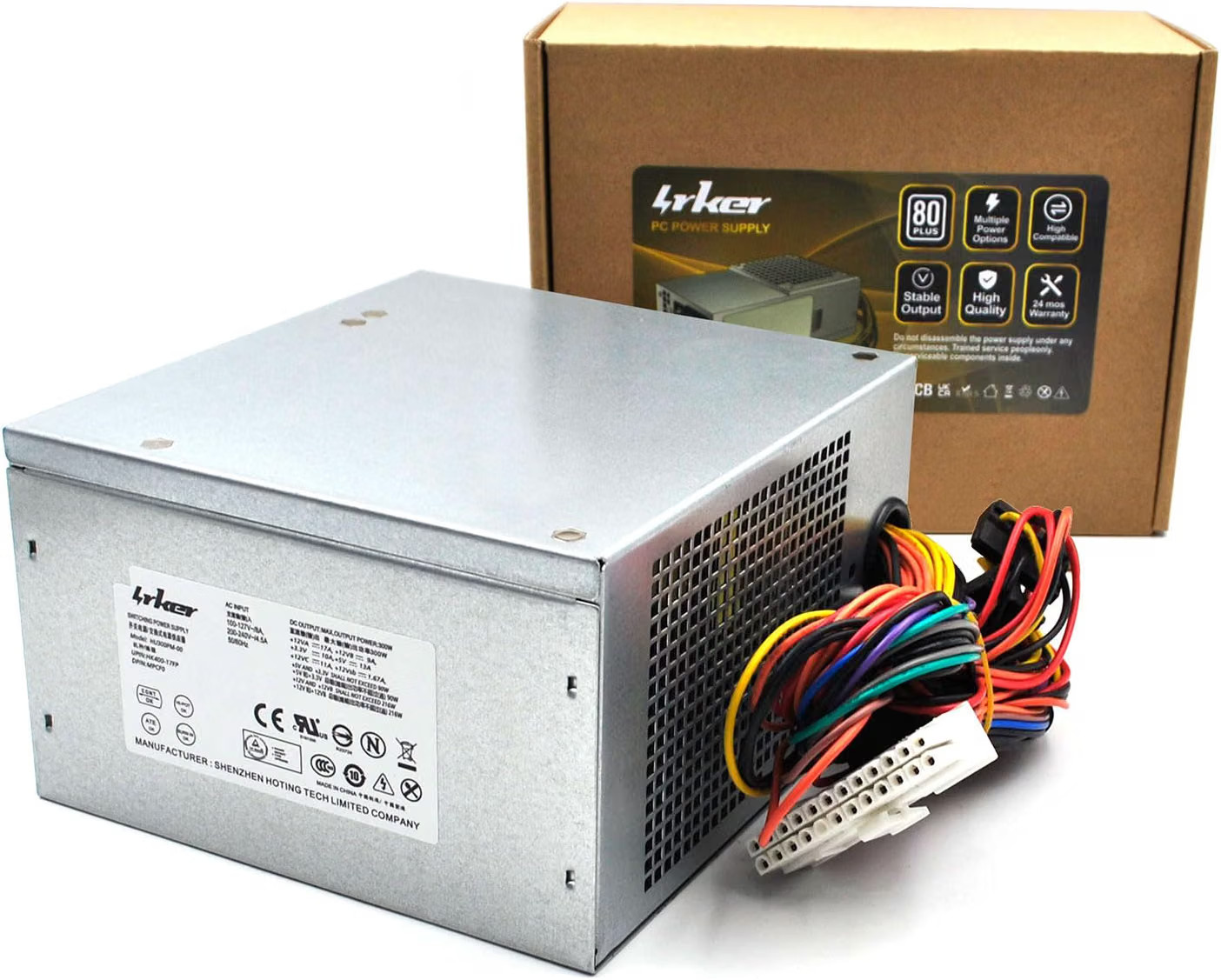 Lrker HU300PM00 Power Supply 300W 1 x 24-Pin, 4 x SATA, 1 x 4-Pin ATX
