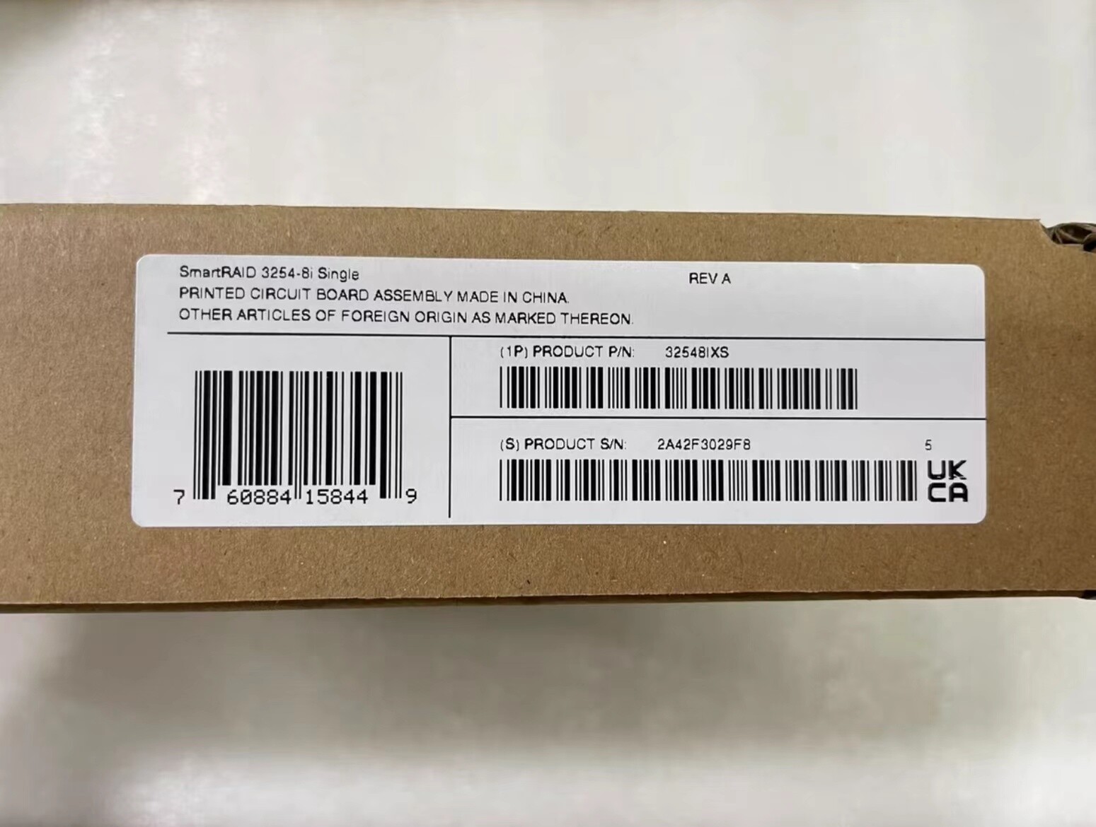 3254-8i RAID arrived, 24g, 4G Cache with battery, mixed mode packaging MicroChip