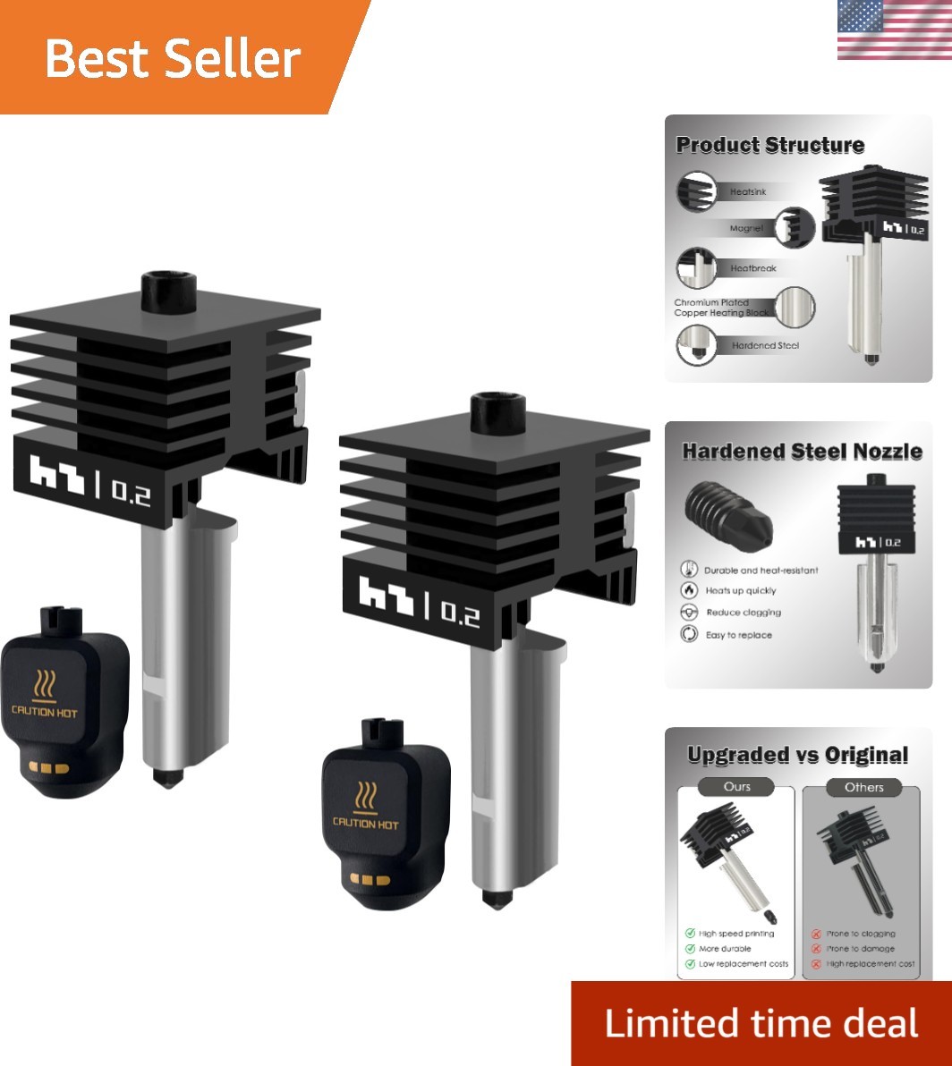 2 PCS 0.2MM P2S Hotend Kits for Bambu Lab X2D/H2D/H2S/H2C/A1/A1 Mini
