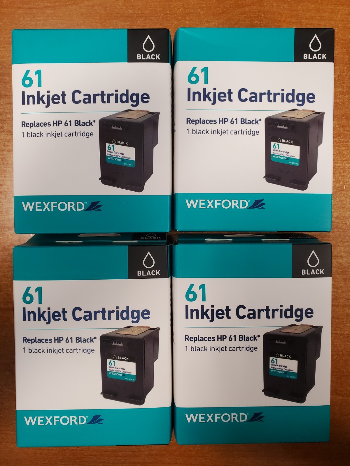 4 Boxes: Wexford Inkjet Cartridge Replaces HP 61 *Black* (5190) F