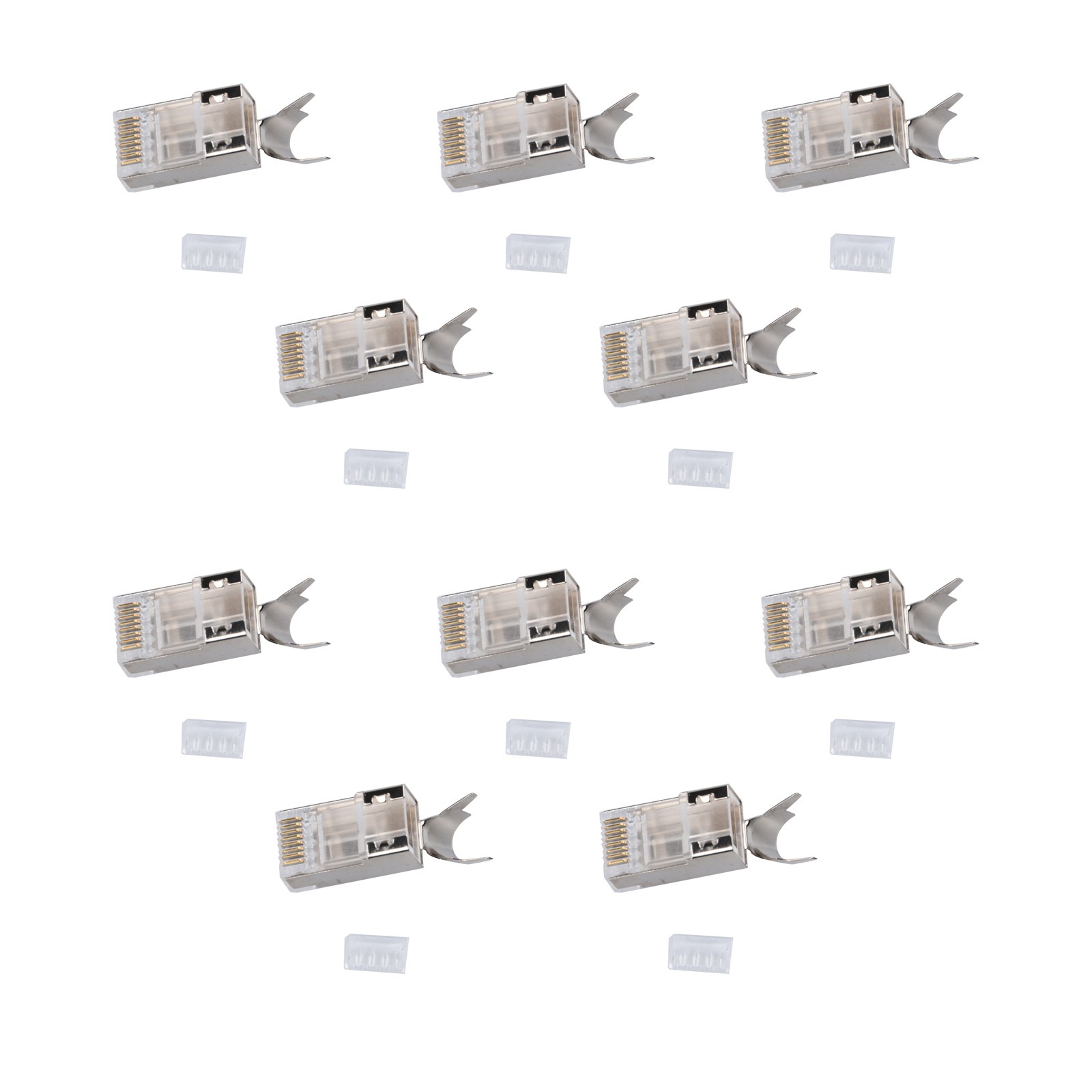 10Pcs/Lot High Quality Network Connectors RJ45 Cat7 Shield FTP 1.45mm 8P8C Plugs