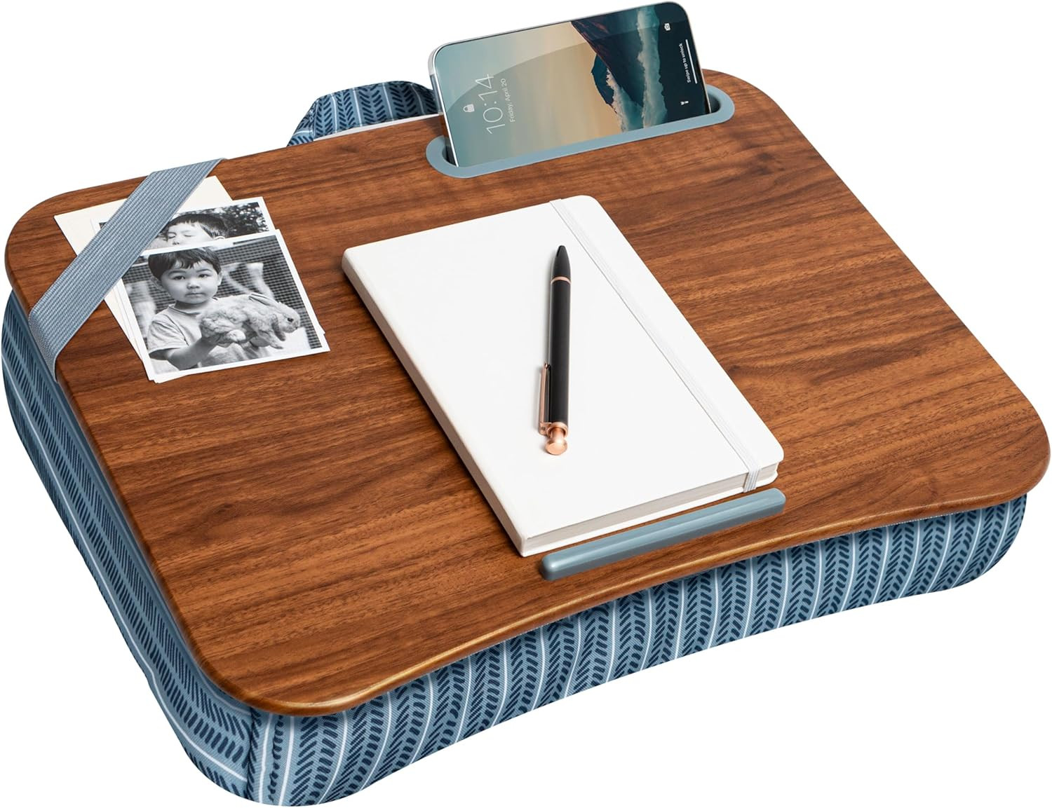 Designer Lap Desk with Phone Holder and Device Ledge - Arrow Stripes - Fits up t