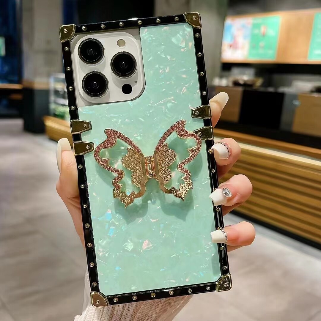 Diamond Butterfly Stand Cover Case For S26 S23 S22 S21 S24 S25 FE Z Flip 4 5 6 7