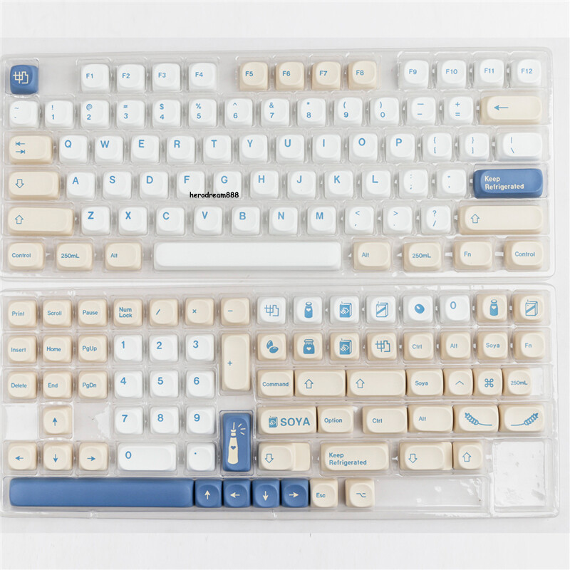 Soybean Milk Theme MOA Height 144 Keycaps PBT Dye-sub New for Cherry MX Keyboard