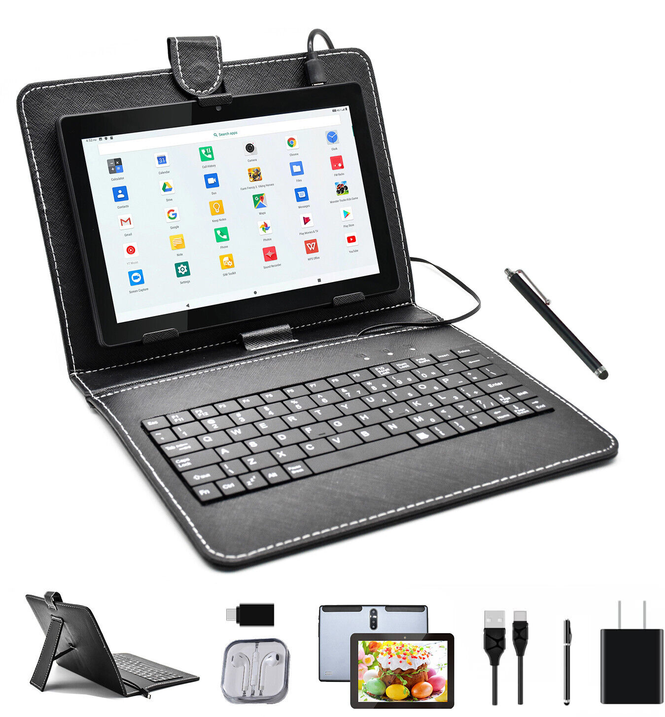 Android 9 Ten Core 8 Inch HD Game Tablet Computer PC GPS Wifi Bundle Keyboard