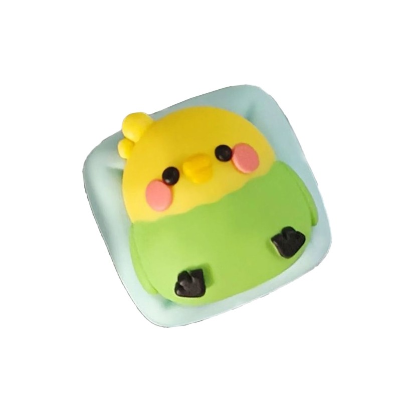 Aesthetic Parrots Artisans Cartoon Keycap Resin Keycap for Mechanical Keyboards