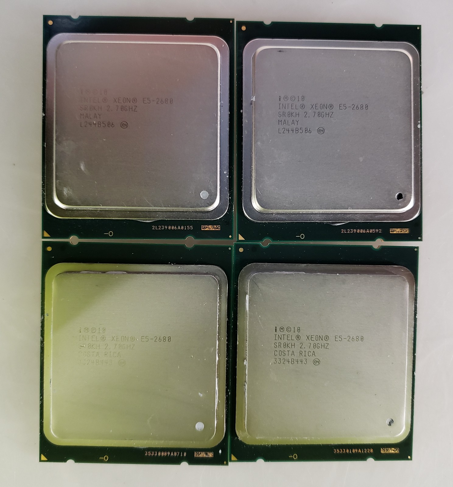 Lot of 4 Intel Xeon E5-2680 SR0KH 2.70GHz CPU Server Processor