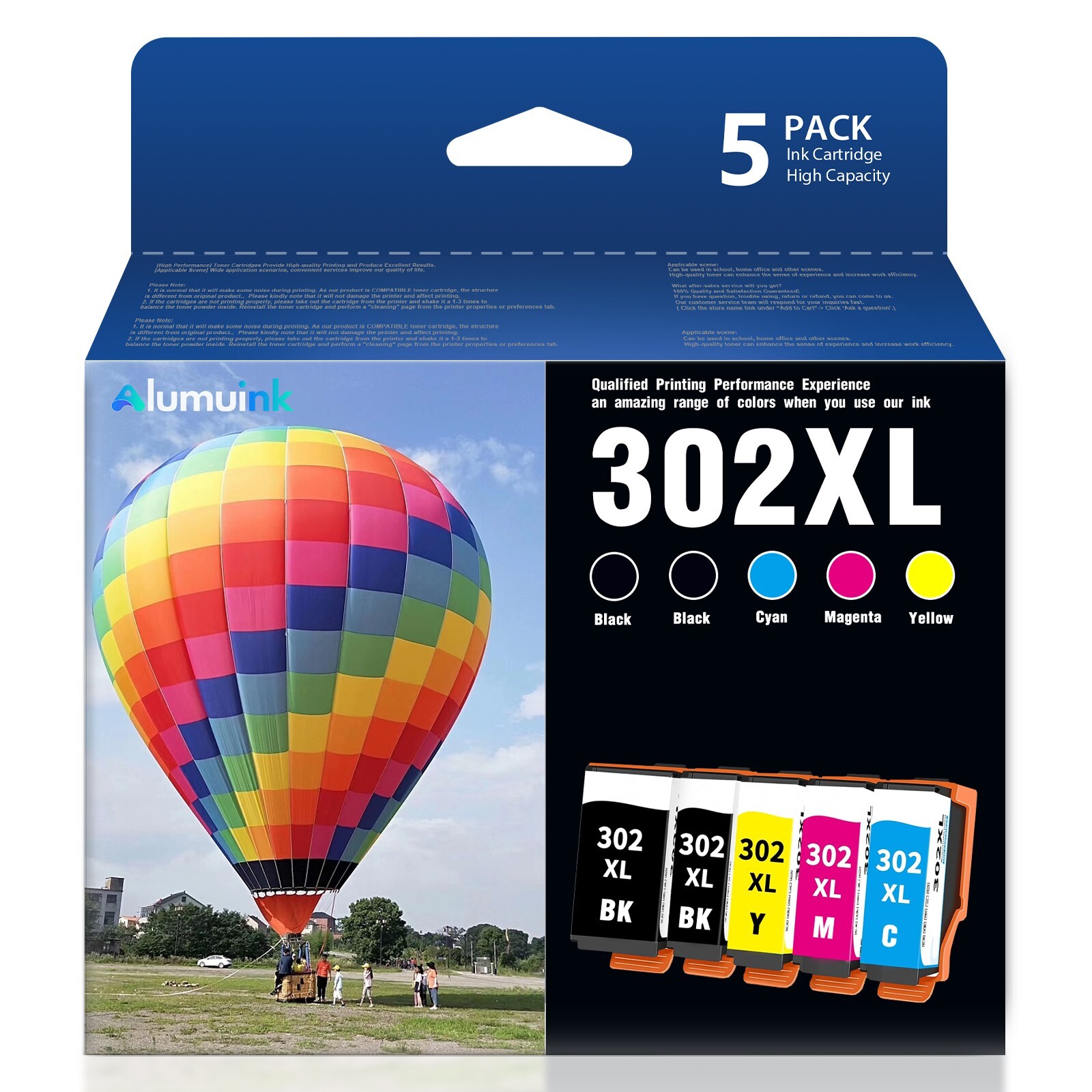 Compatible Epson 302XL Ink 5-Pack with Smart Chip | Expression Home XP-6000