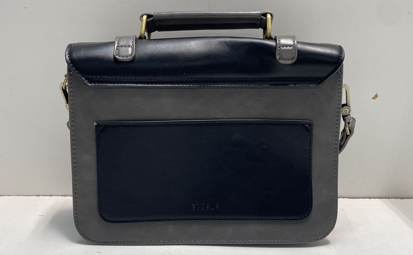 ECOSUSI Black Gray Vintage Bow Briefcase Satchel Laptop Bag Crossbody