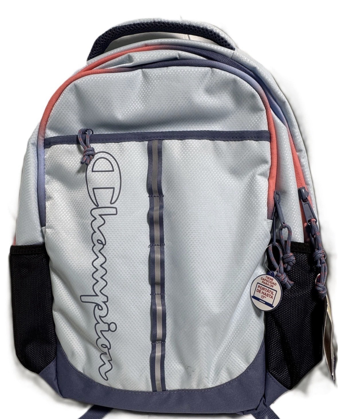 Blue Champion Center Backpack Bookbag w/ Laptop Sleeve - Light Blue NEW NWT