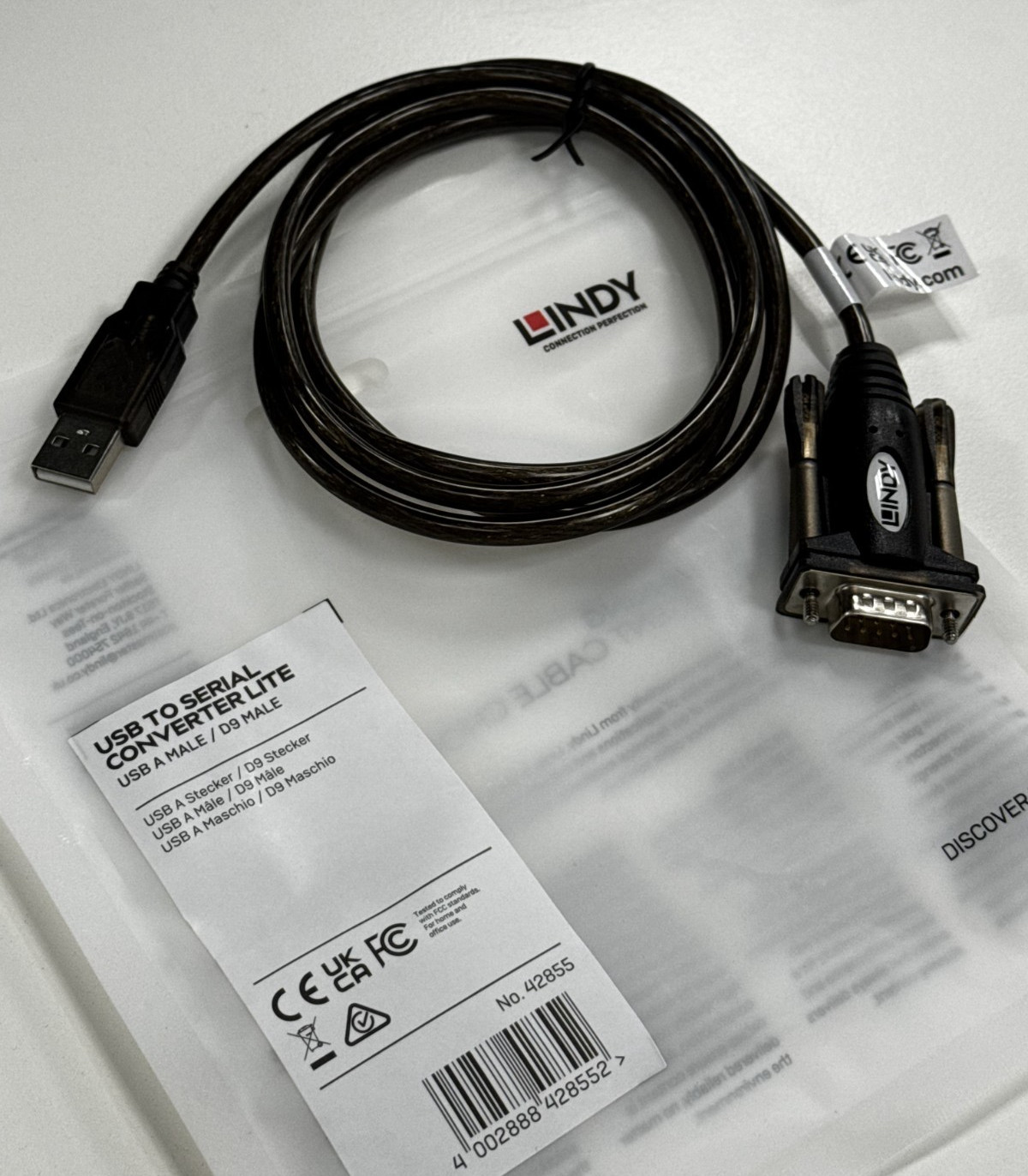 Lindy USB to Serial Converter Lite (USB Type A to RS-232) - 42855