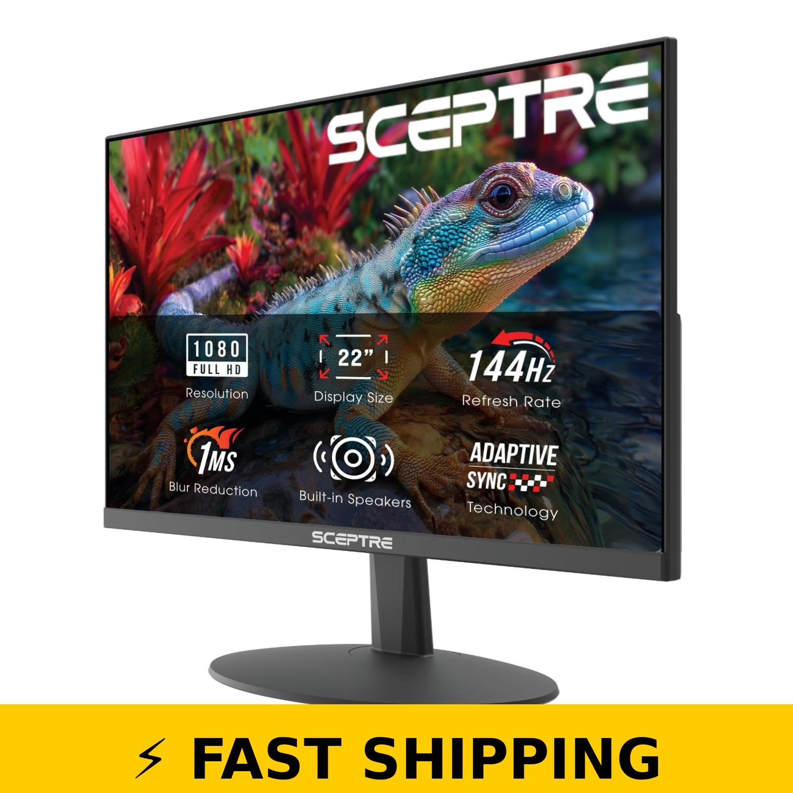 Sceptre 22-Inch Gaming Monitor FHD 1080p 144Hz Machine Black