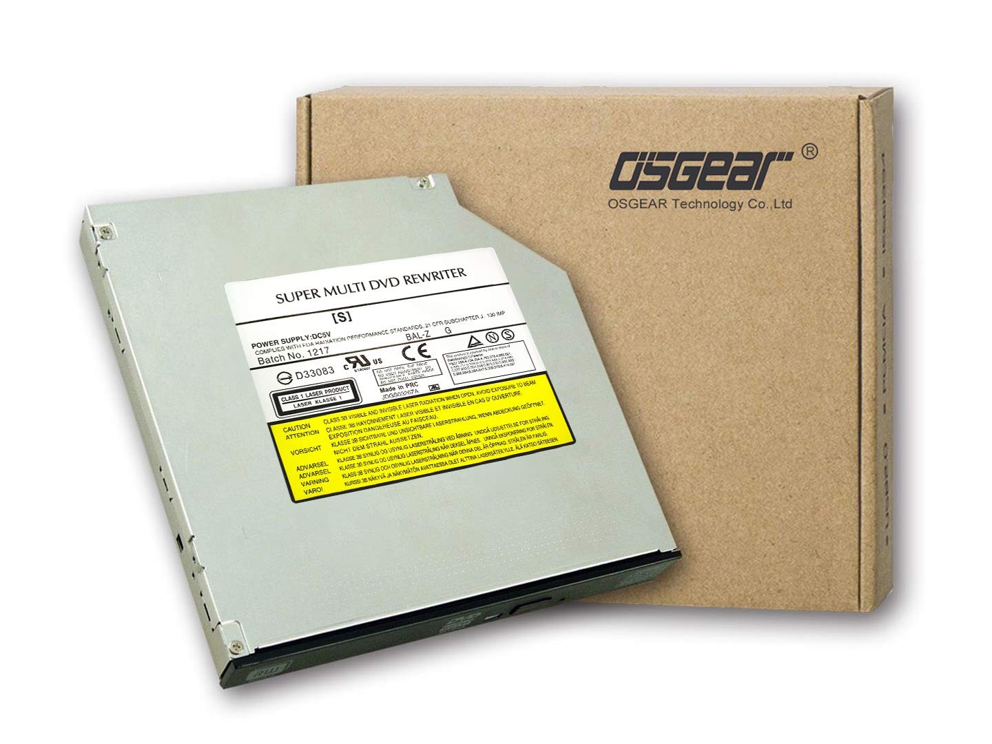 OSGEAR Internal 9.5mm Slim SATA 8x DVDRW CD DVD RW ROM Burner Writer Drive