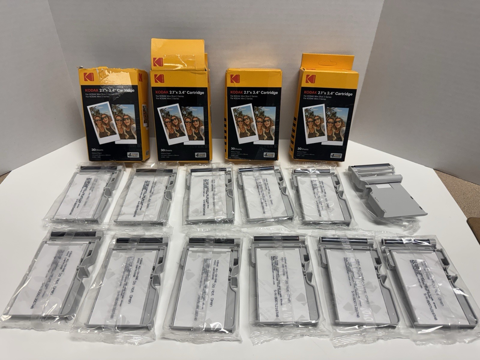 4 QTY - Kodak 2.1" X 3.4" Cartridge 30 Sheets Ribbon Paper ICRG-230 - OPEN BOX