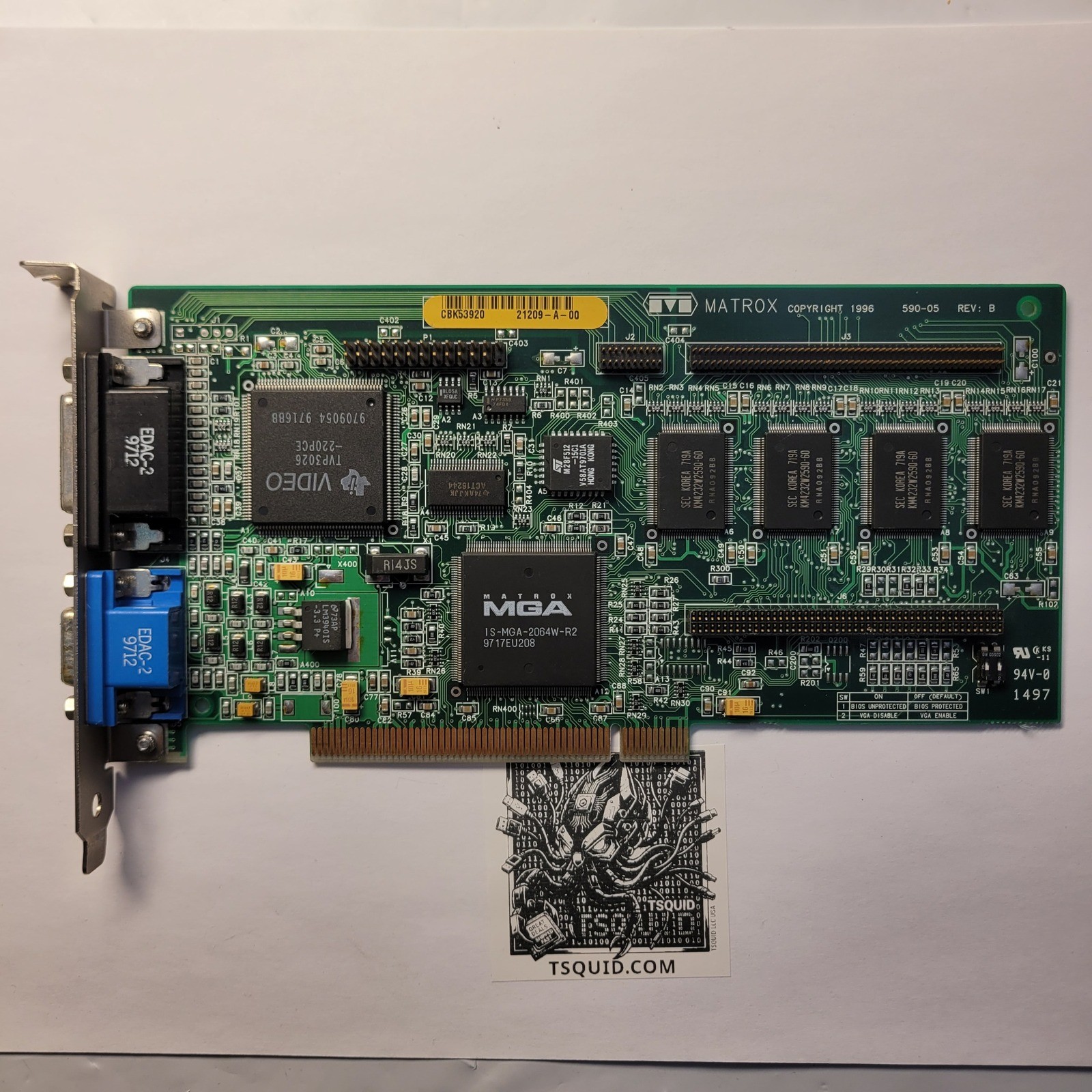 Matrox Graphics Card MGA-MIL/4/B3 Millennium 4MB WRAM PCI Video IBM 75H9227