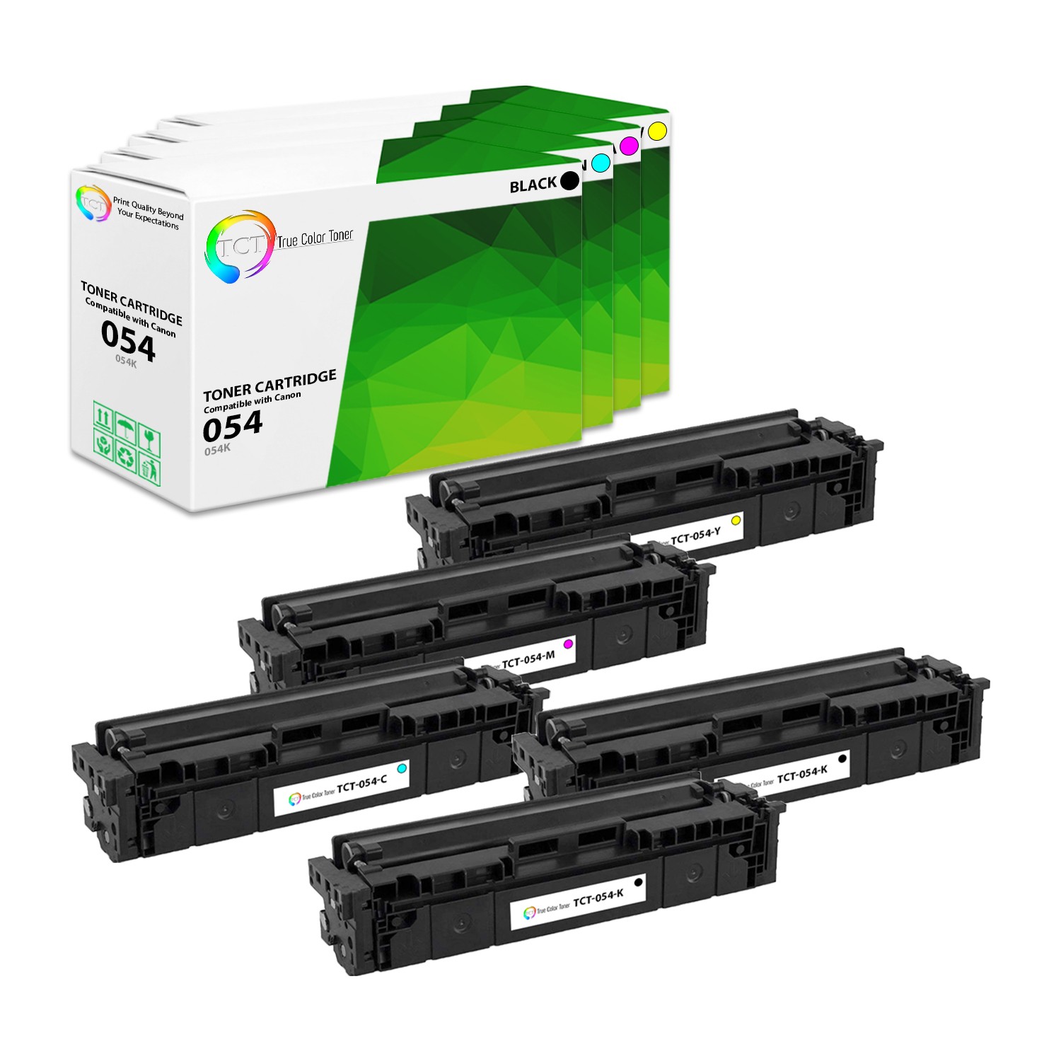 5PK TCT Premium CRG-054 BCMY For Canon ImageClass LBP620 LBP622 Compatible Toner