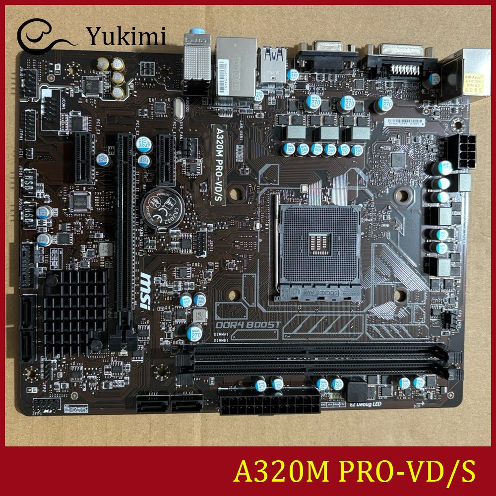 FOR MSI A320M PRO-VD/S AMD AM4 DDR4*2 32GB DVI-D m-ATX Ｍotherboard Test OK