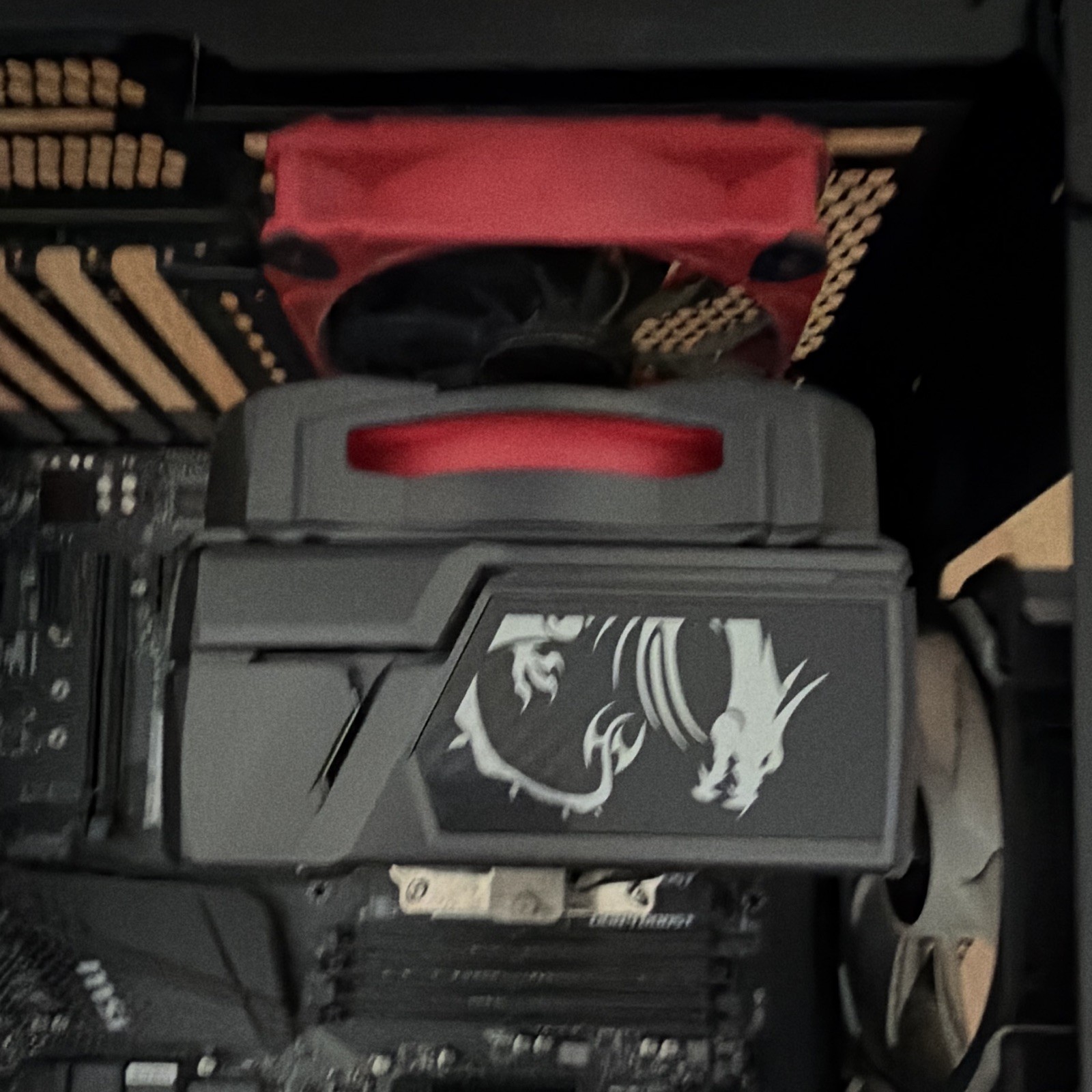 MSI Computer Motherboard CPU Cooler Dragon Logo Heatsink (Used)