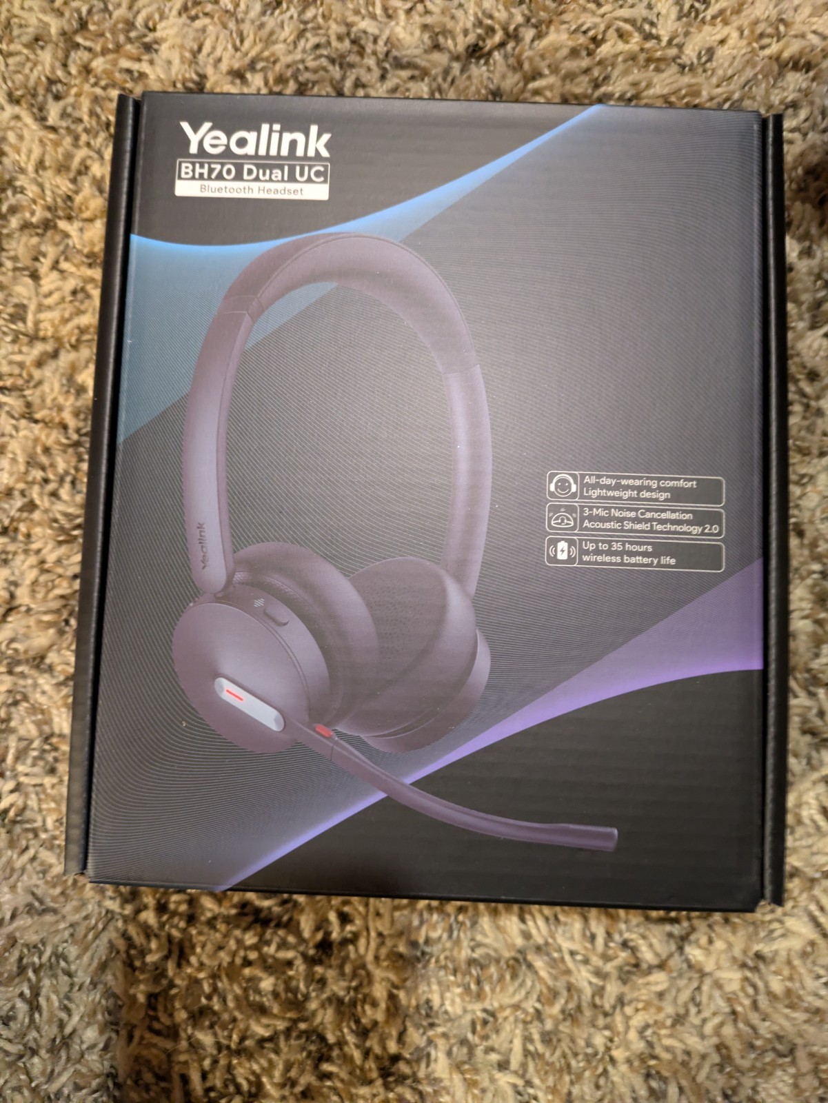 Yealink BH70 Wireless Bluetooth Headset Dual UC USB-C, Black