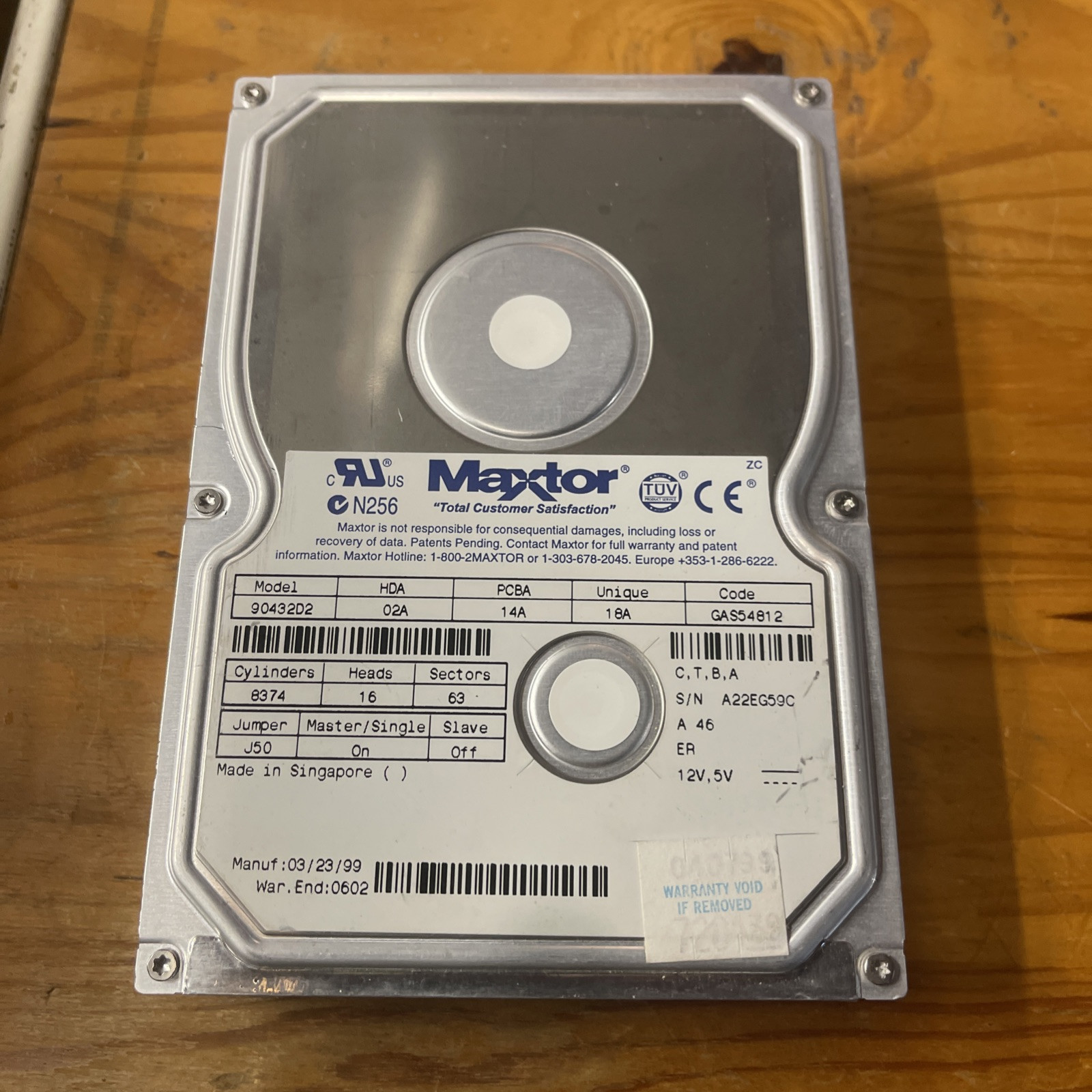 HARD DRIVE 9043202 MAXTOR 3.5 INCH 4.3GB IDE Tested