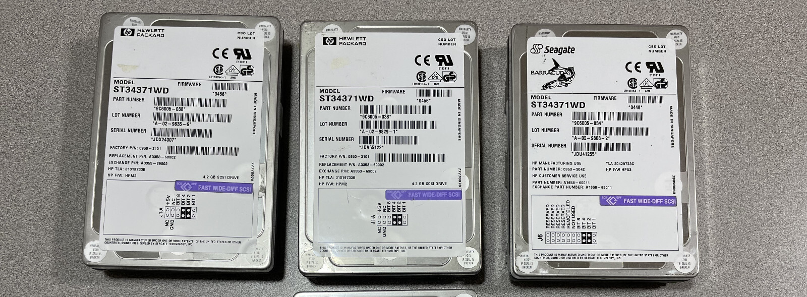 Seagate ST34371WD HP A3353-60002 4GB FWD disk drive
