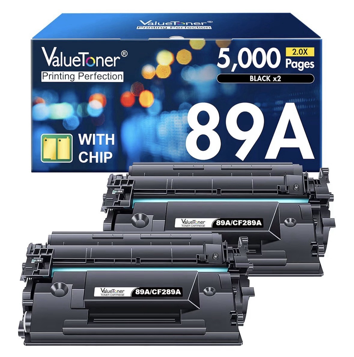 Set Of 2: Value Toner 89A Black Original LaserJet Toner Cartridge CF289A Sealed