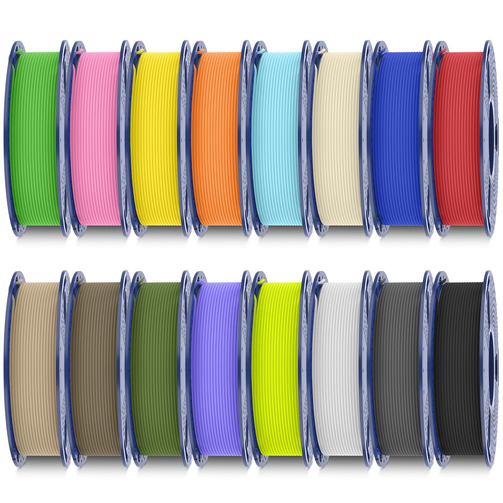 SUNLU PLA Matte Filament 16 Color Bundle Multicolor, PLA 3D Printer Filament ...