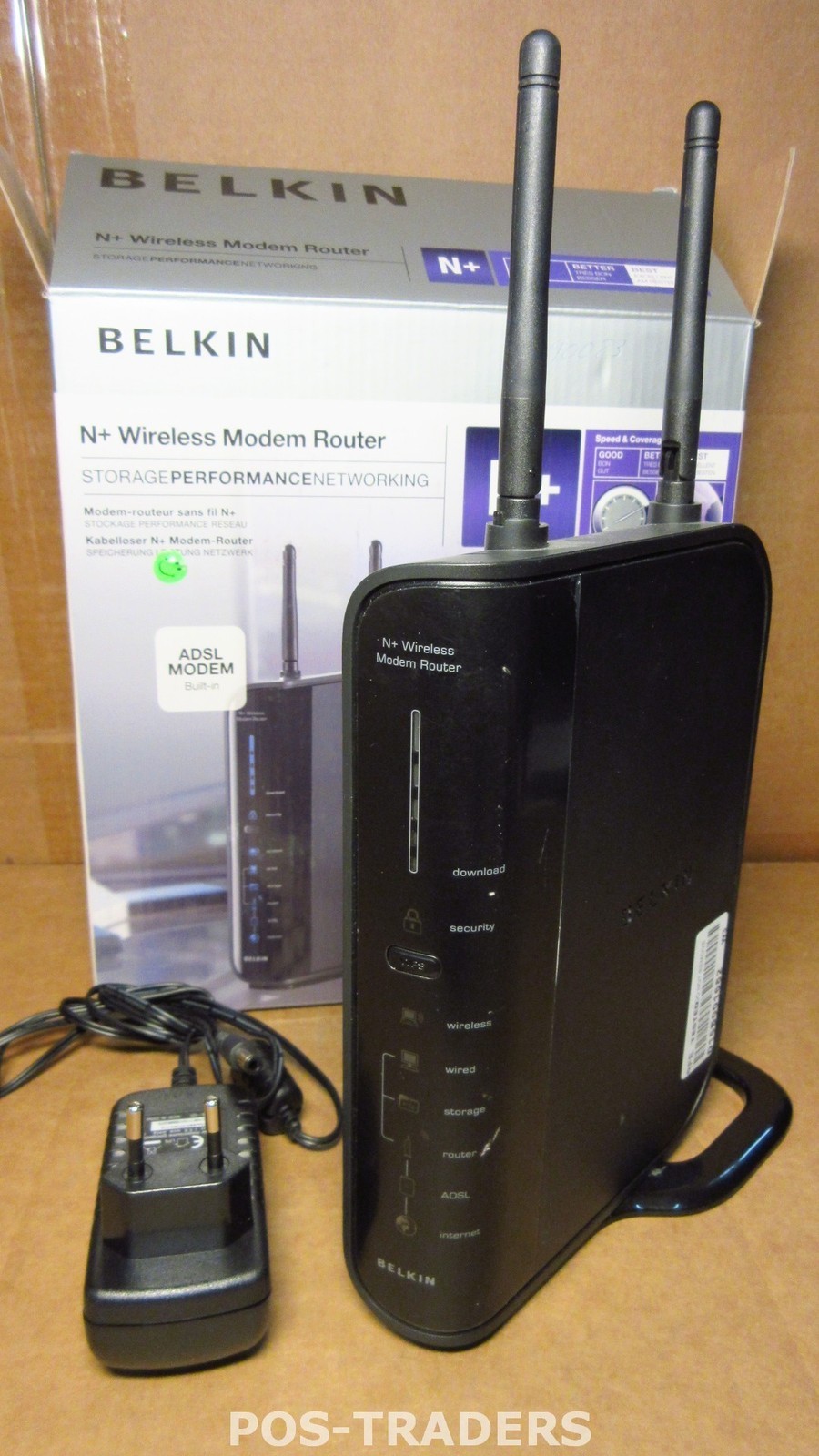 Belkin F5D8635 N+ Wireless ADSL2+ Modem Router 2x Antenna IN ORIGINAL BOX INC PSU