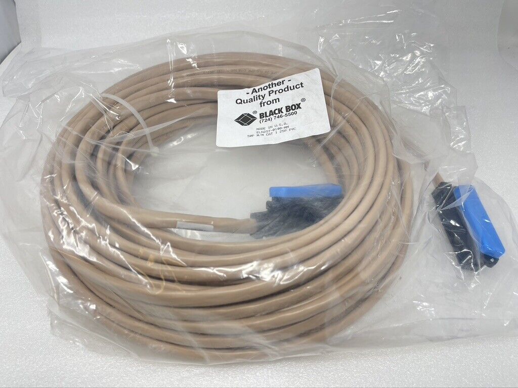 NEW Black Box ELN25T-0100-MM 100FT 25 Pair Trunk TELCO CABLE MALE to MALE CAT 3