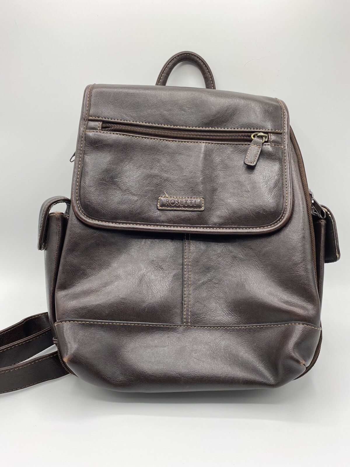 Rosetta Backpack Vinyl Lots Of Compartments Laptop Storage Bag College Book Bag