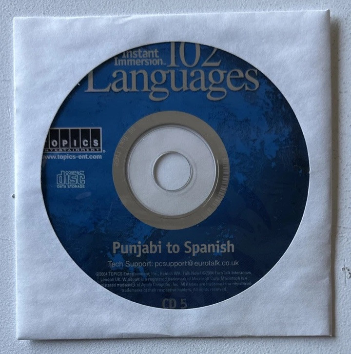 Instant Immersion 102 Languages CD-ROM Disc 5 Punjabi to Spanish PC / MAC