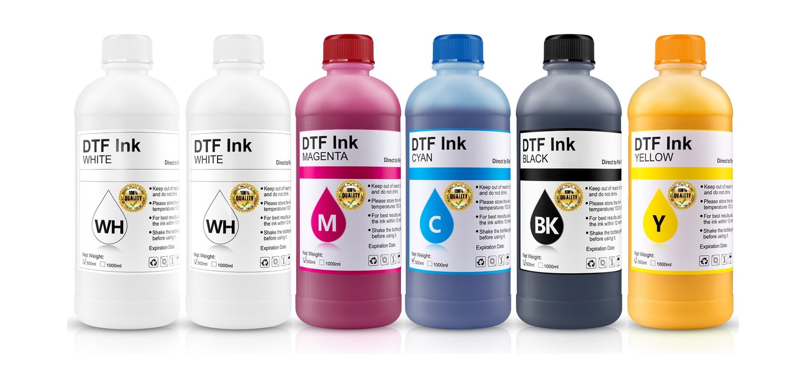 DTF Ink 500ml Combo Pack Compatible for printheads Installed DTF Printers L18...