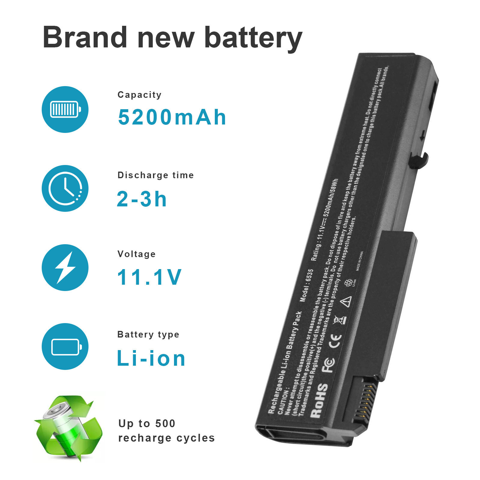 6535b Laptop Battery for HP Compaq 6530b 6735b 6730b EliteBook 6930P 8440P 8440W