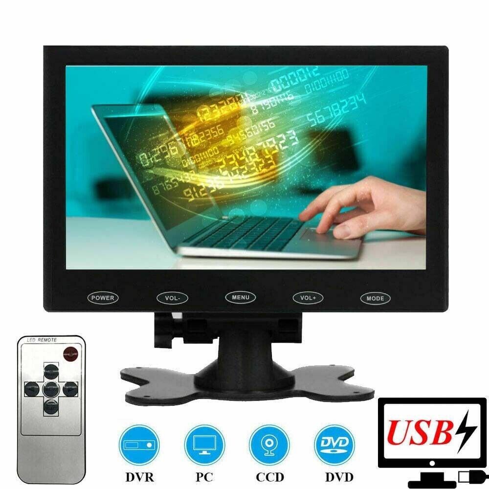 USB Power 7" LCD CCTV Monitor 5V/2A AV/RCA/VGA/BNC/HDMI 1080P HD PC Screen