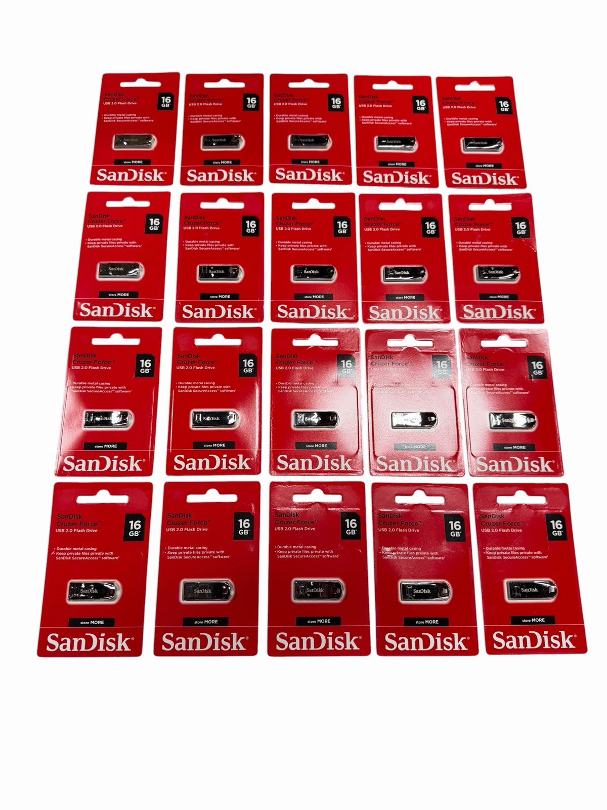 SanDisk Cruzer Force 16GB USB 2.0 Flash Drive SDCZ71, Lot of 20 NEW FreeShip