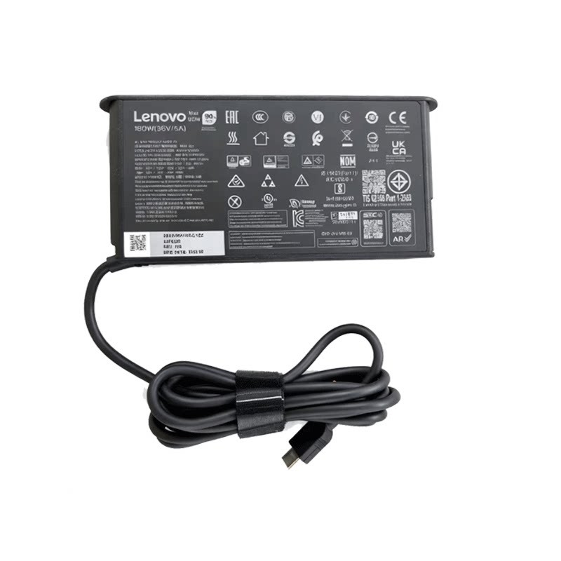 Slim GaN USB-C 36V 5A 180W AC Power Adapter For Lenovo ThinkPad P16 Gen 3 Type-C