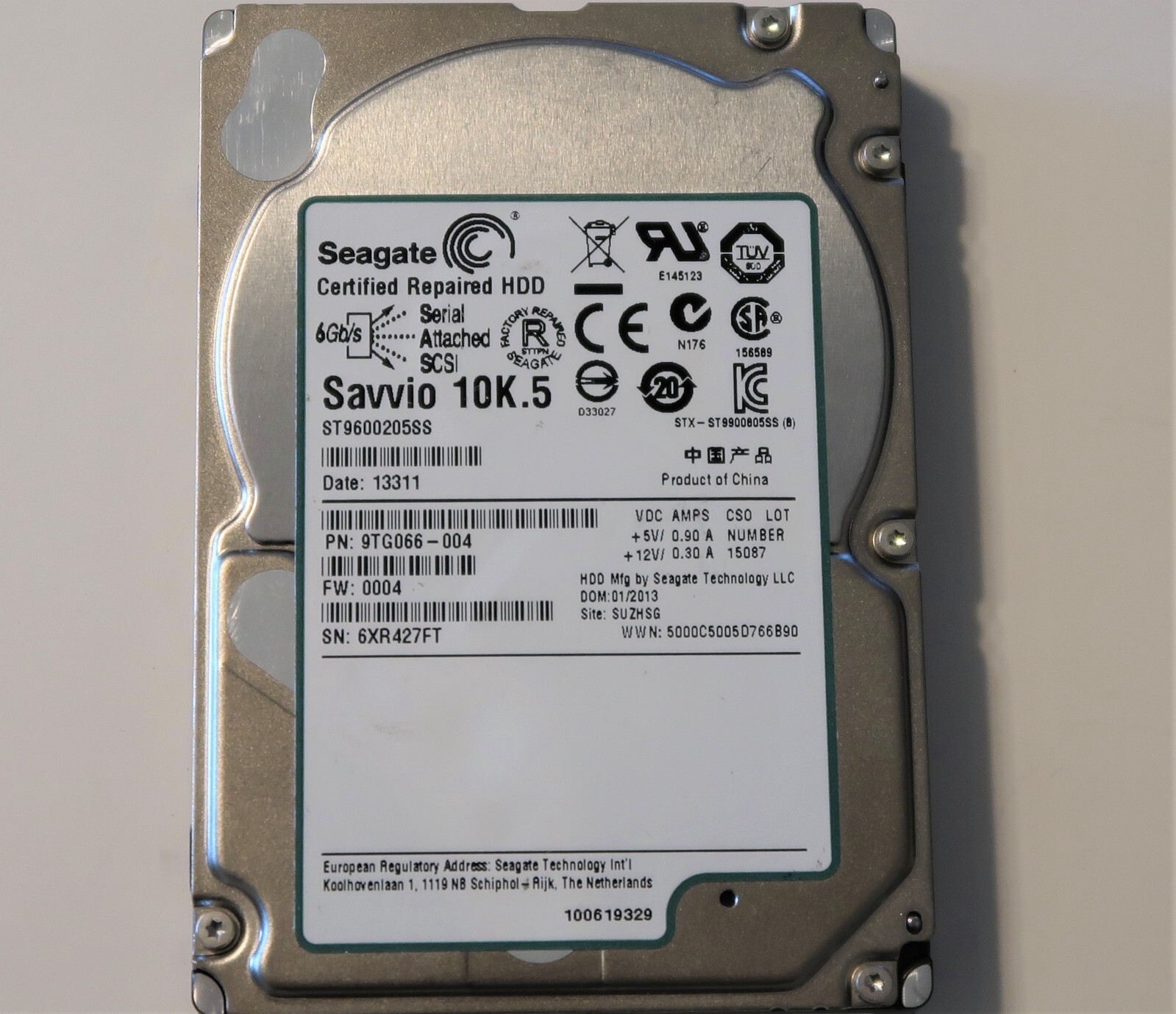 Seagate Savvio ST9600205SS 9TG066-004 FW:0004 10000rpm 2.5" 600gb SAS HDD