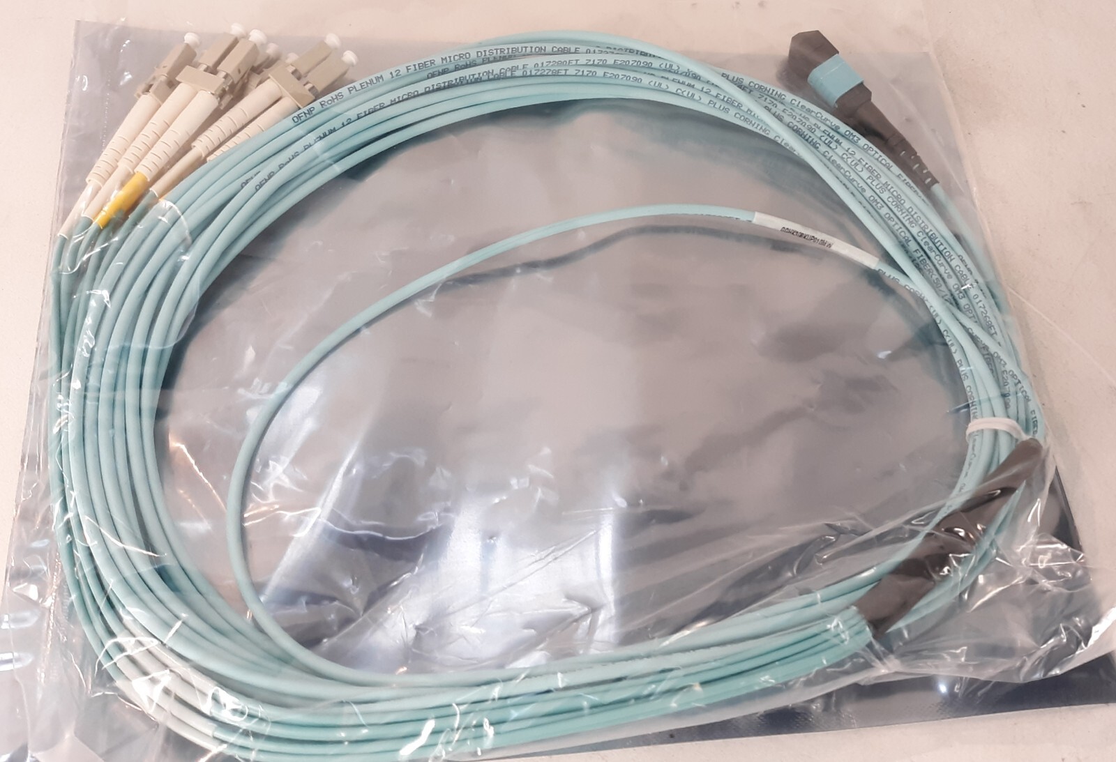 Plenum 12 Fiber Micro Distribution Cable017098FT Standard Male/Female 50/125 NEW