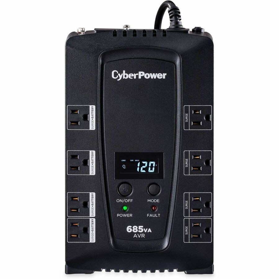 CyberPower Intelligent LCD 685VA/390W Simulated Sine Wave Line-Interactive UPS