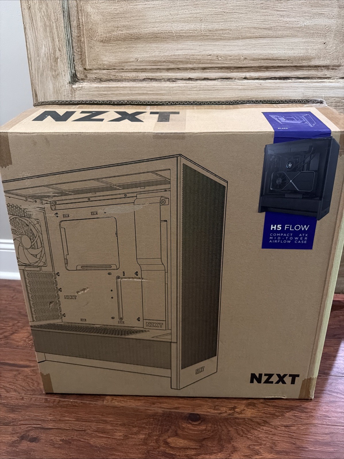 NZXT - H5 Flow 2024 Compact ATX Mid-Tower Airflow PC Case - Black  New Open Box