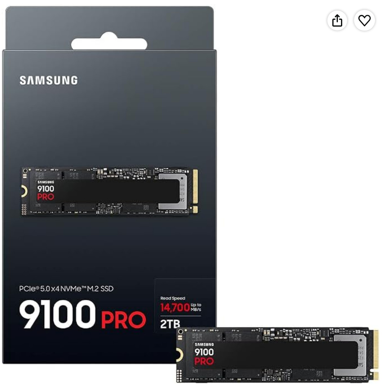 NEW SAMSUNG 9100 PRO 2TB SSD PCIe 5.0 x4 NVMe M.2 MZ-VAP2T0B/AM