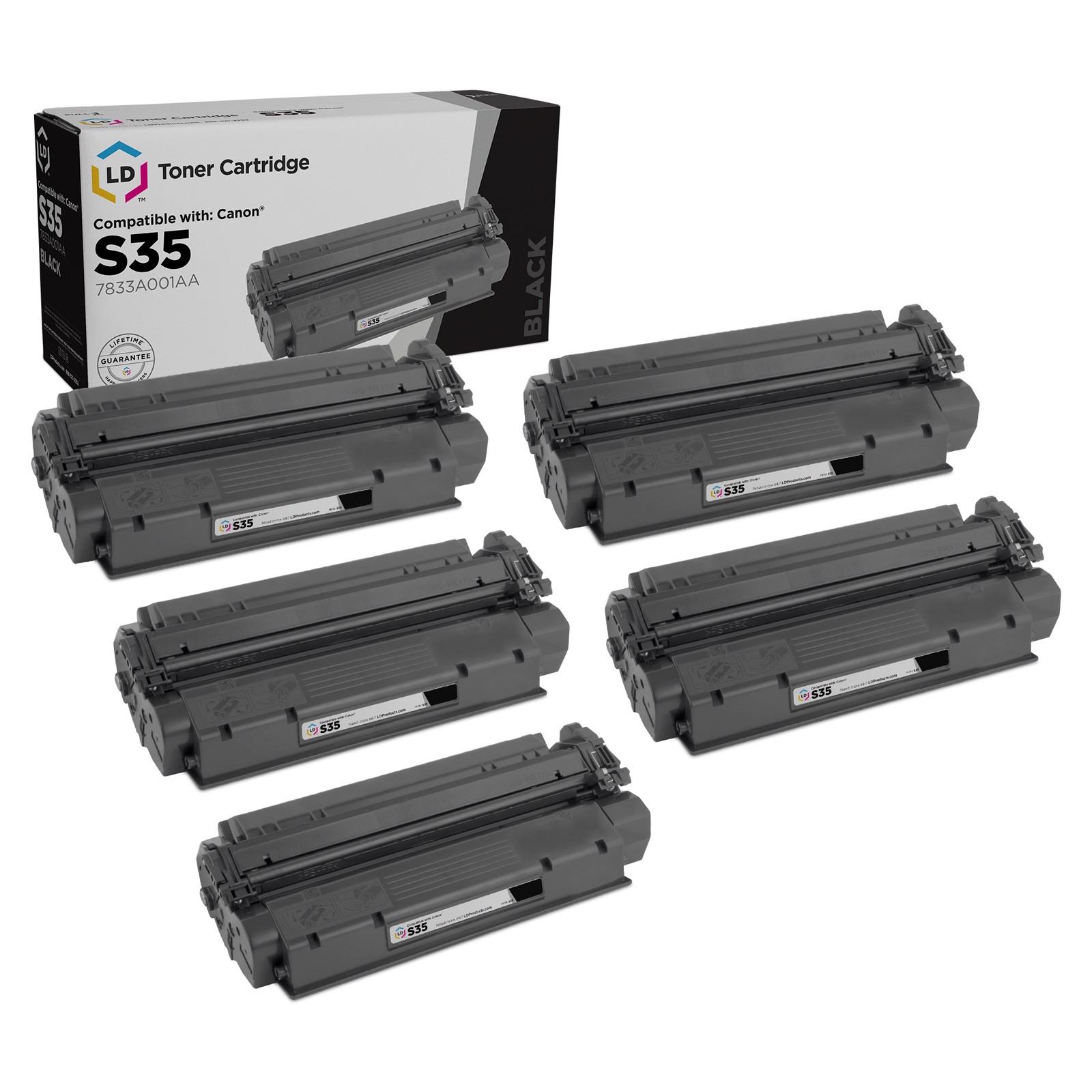 LD Canon Reman S35 7833A001AA Set of 5 Black ImageClass D320 D340 D383