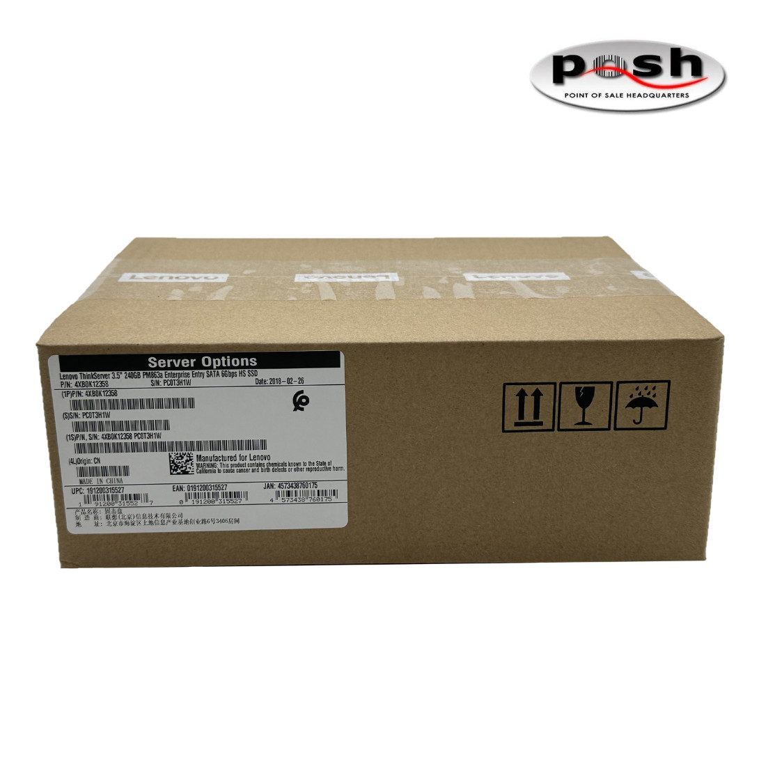 Lenovo ThinkServer 3.5" 240GB PM863a Enterprise Entry SATA 6Gbps HS SSD 4XB0K123