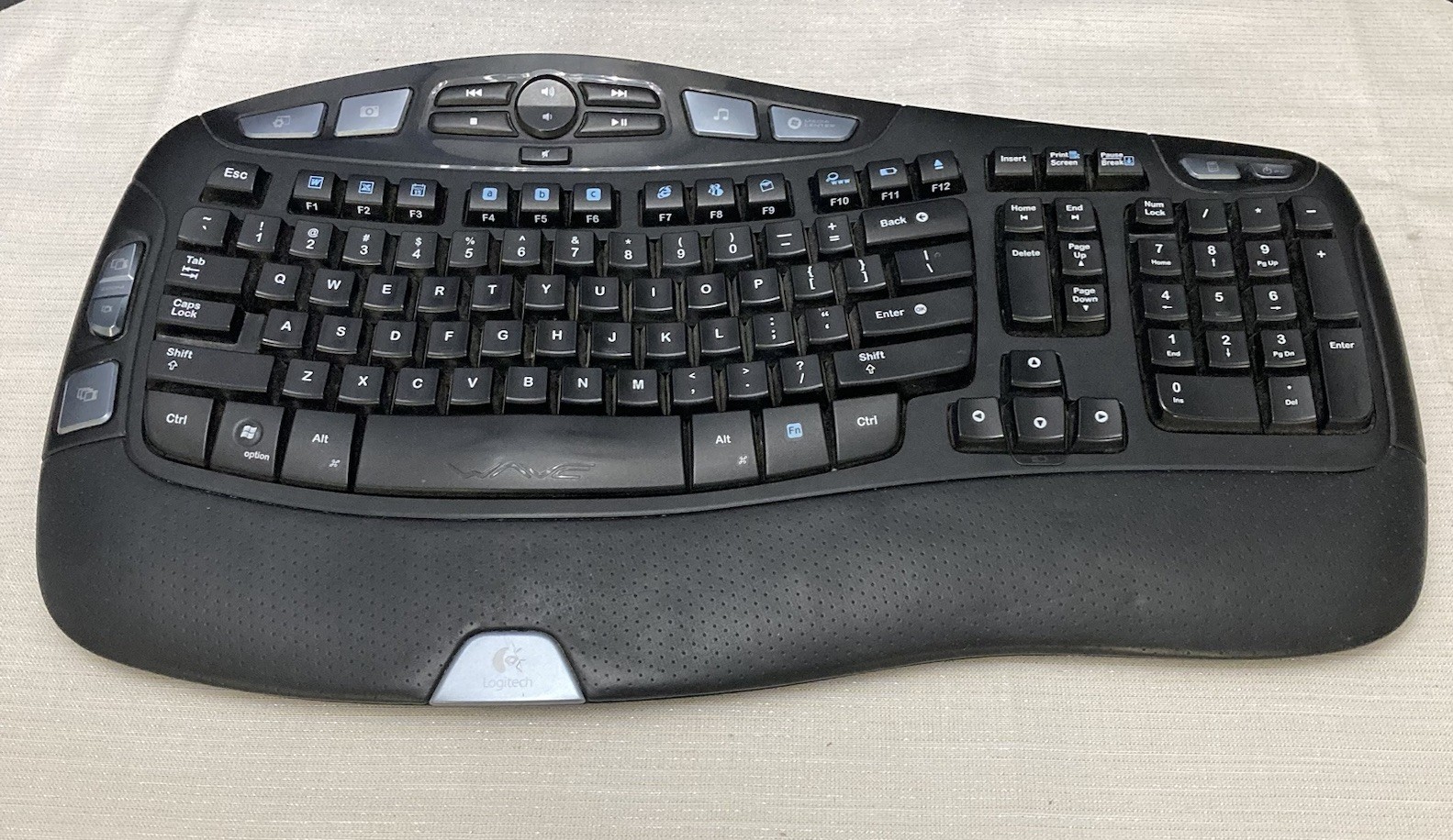 Logitech Wave Ergonomic Wireless Keyboard Y-RCP140 - No USB Receiver/Dongle